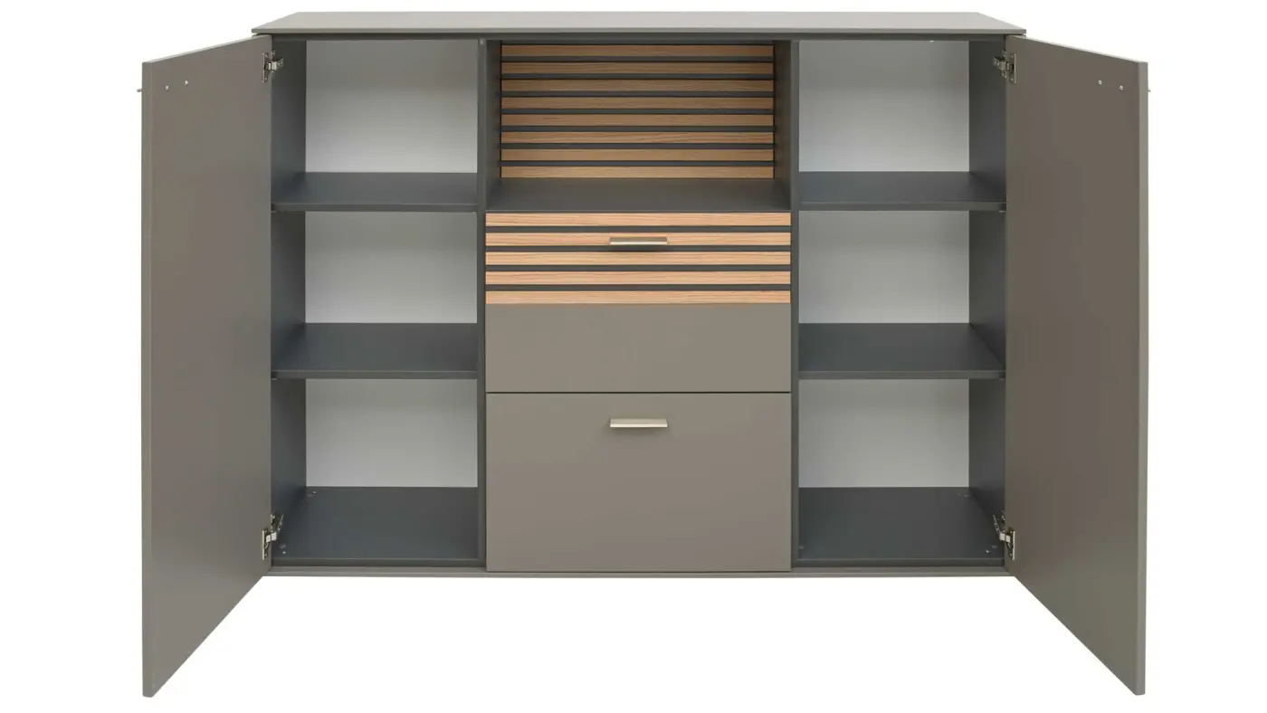 Interliving Highboard 2109 ca.152x110x37cm in nougat/Eiche hell