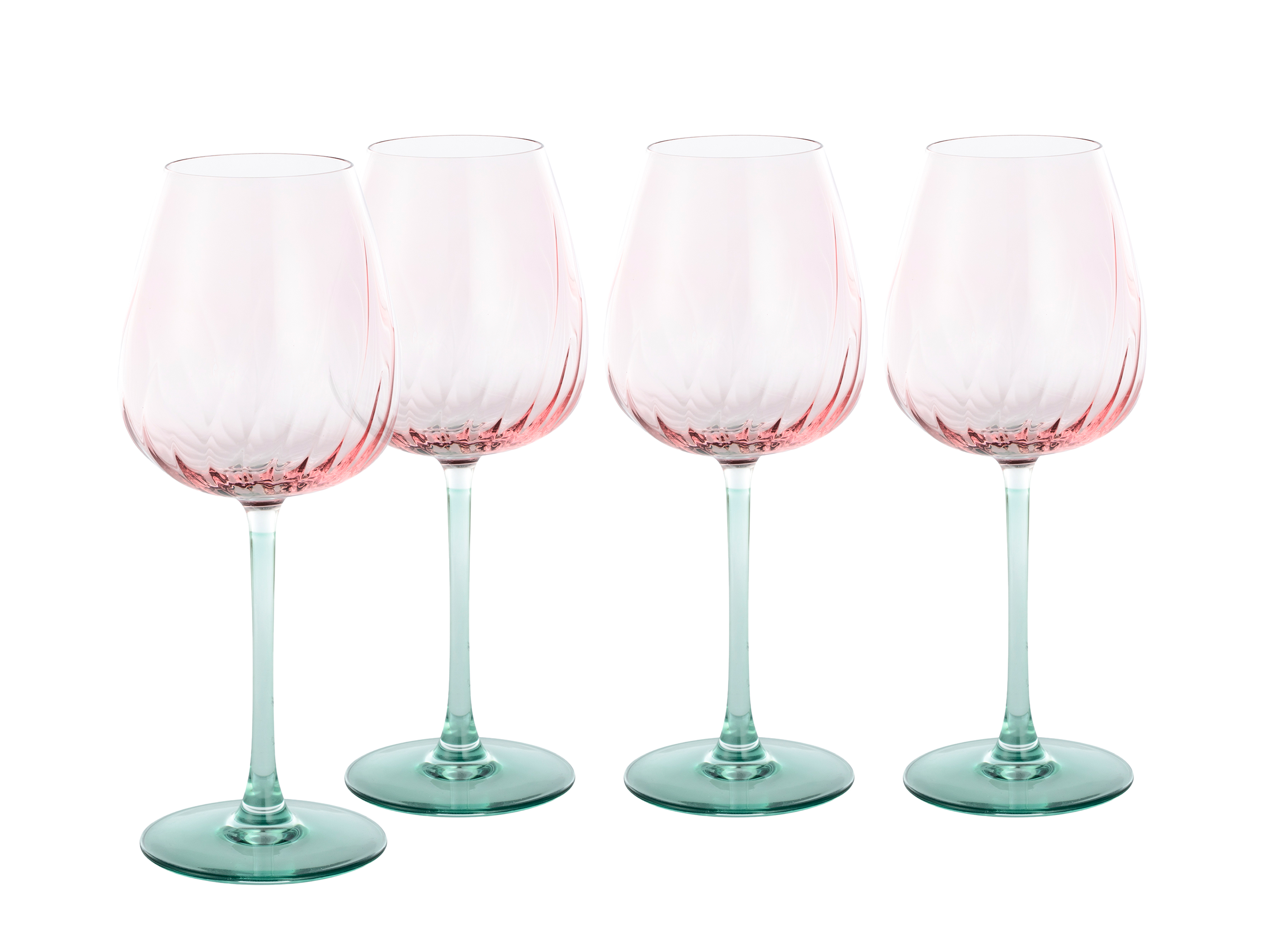 CreaTable Weinglas Swirly 4-tlg., Weinglas, Rotglas, Kelch, Kristallglas, Stielglas