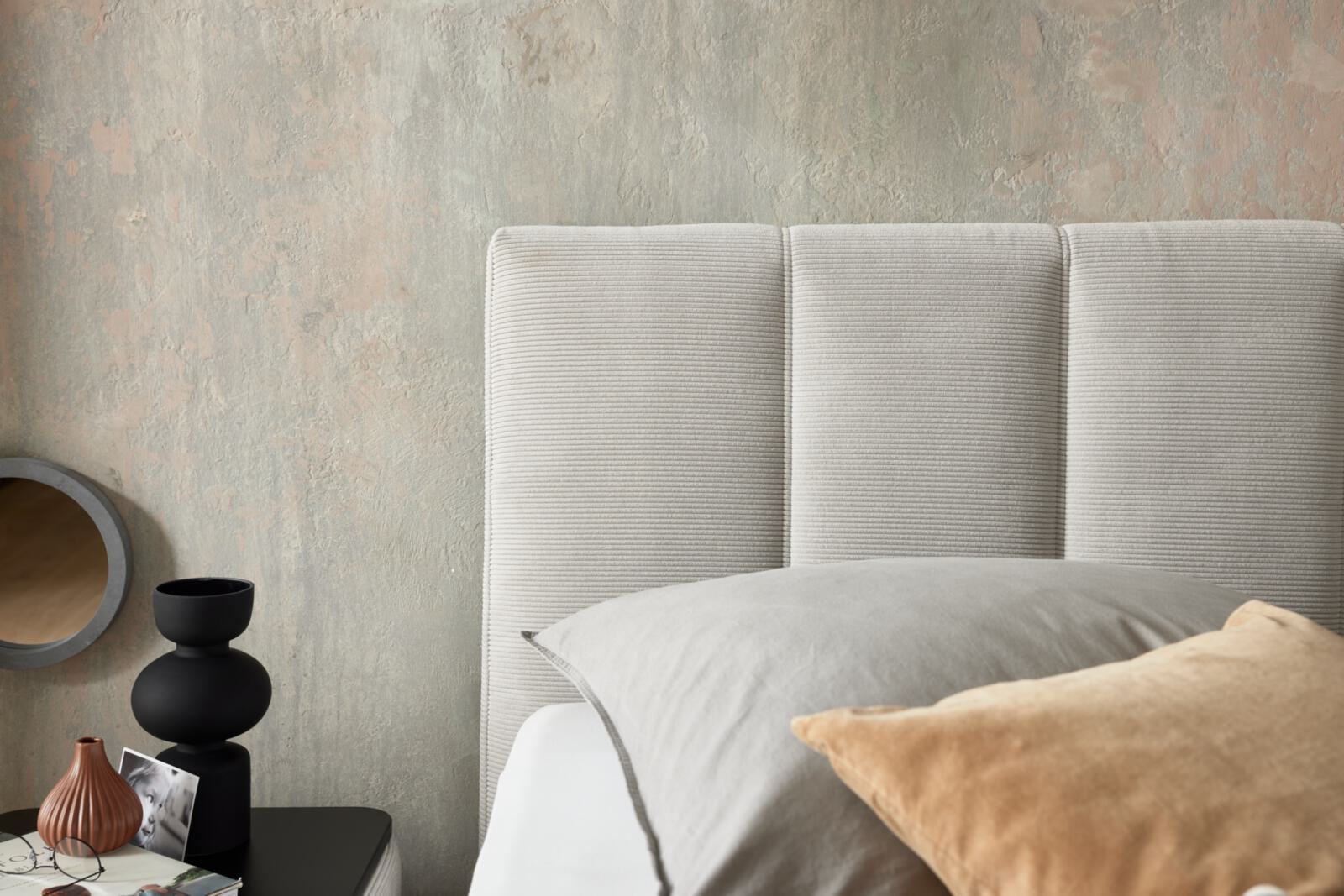 Interliving Boxspringbett IL 1418 ca. 180x200cm in Stoff Feincord silver