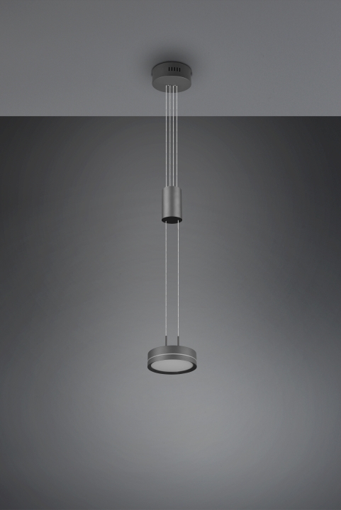 Trio LED-Pendelleuchte FRANKLIN in anthrazit, Schirm Aluminium anthrazit