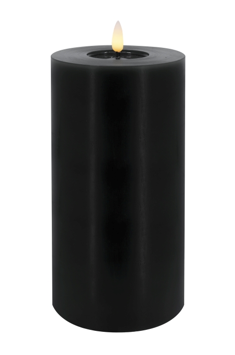 L.C. Wholesaler LED-Stumpenkerze WINTER ca. Ø 10, H 20cm in black smooth, 10x20cm