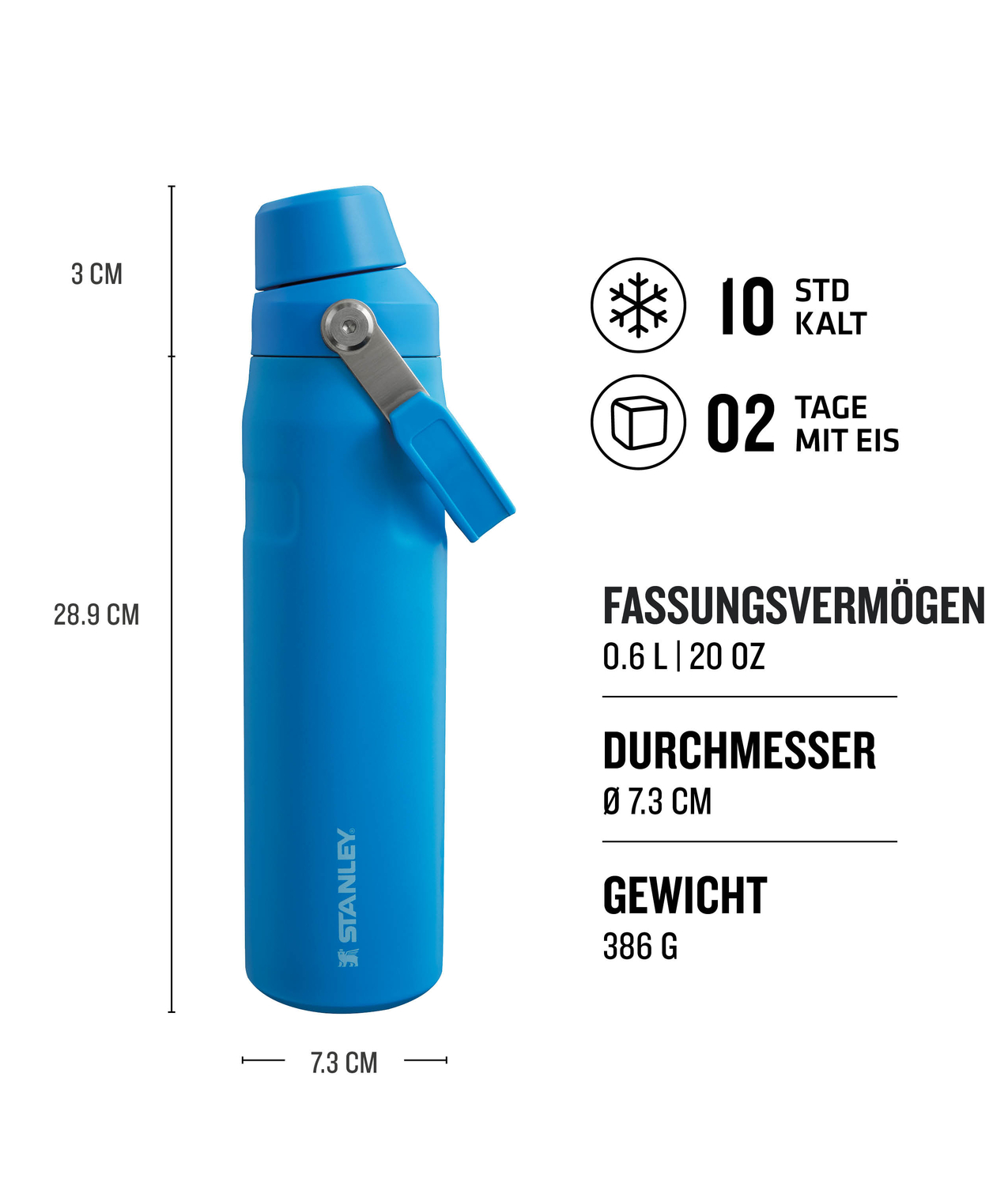 Stanley Aerolight™ IceFlow™ Water Bottle Fast Flow in Farbe Azure
