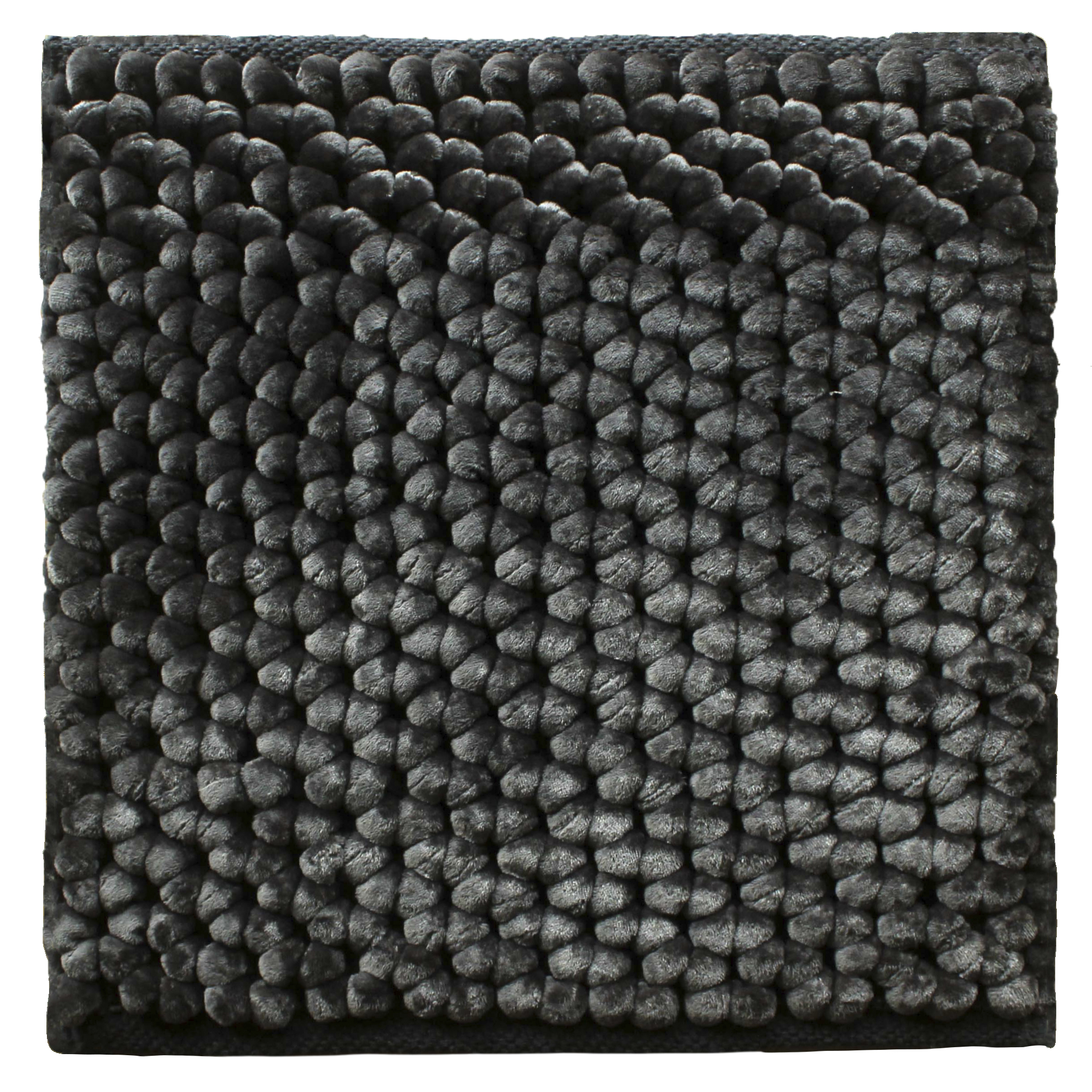 Badematte Lusso 60x60cm in classic anthrazit Badematte Lusso 60x60cm in classic anthrazit, Flauschige Matte, Kopfkissen-Textur, Stoffbordüre, Schwarz, Strukturstoff