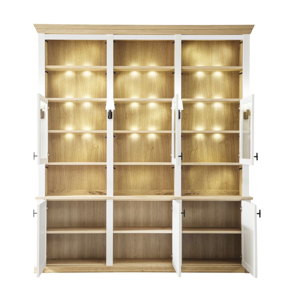 SCHÖNER WOHNEN-Kollektion Bücherwand VILLAGE in Weiß / Akzent Asteiche
