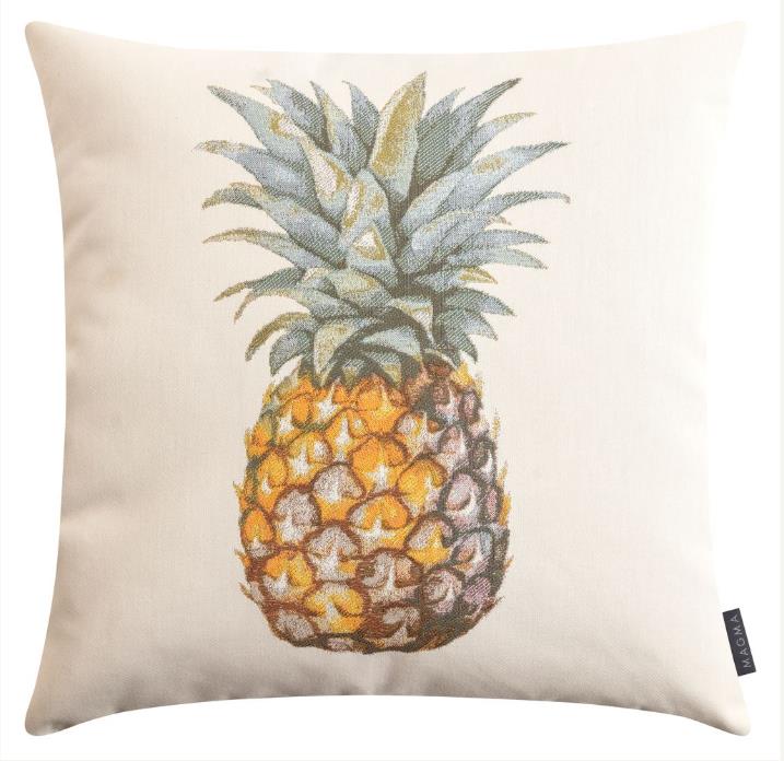 Magma Heimtex Kissenhülle PINA ca. 60x60cm in Farbe gelb, Kissen, Dekoration für Zuhause, Obst, Ananas, Produzieren