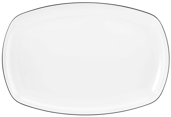 Seltmann Weiden Servierplatte eckig 35x24 cm Lido 10826 Black Line 