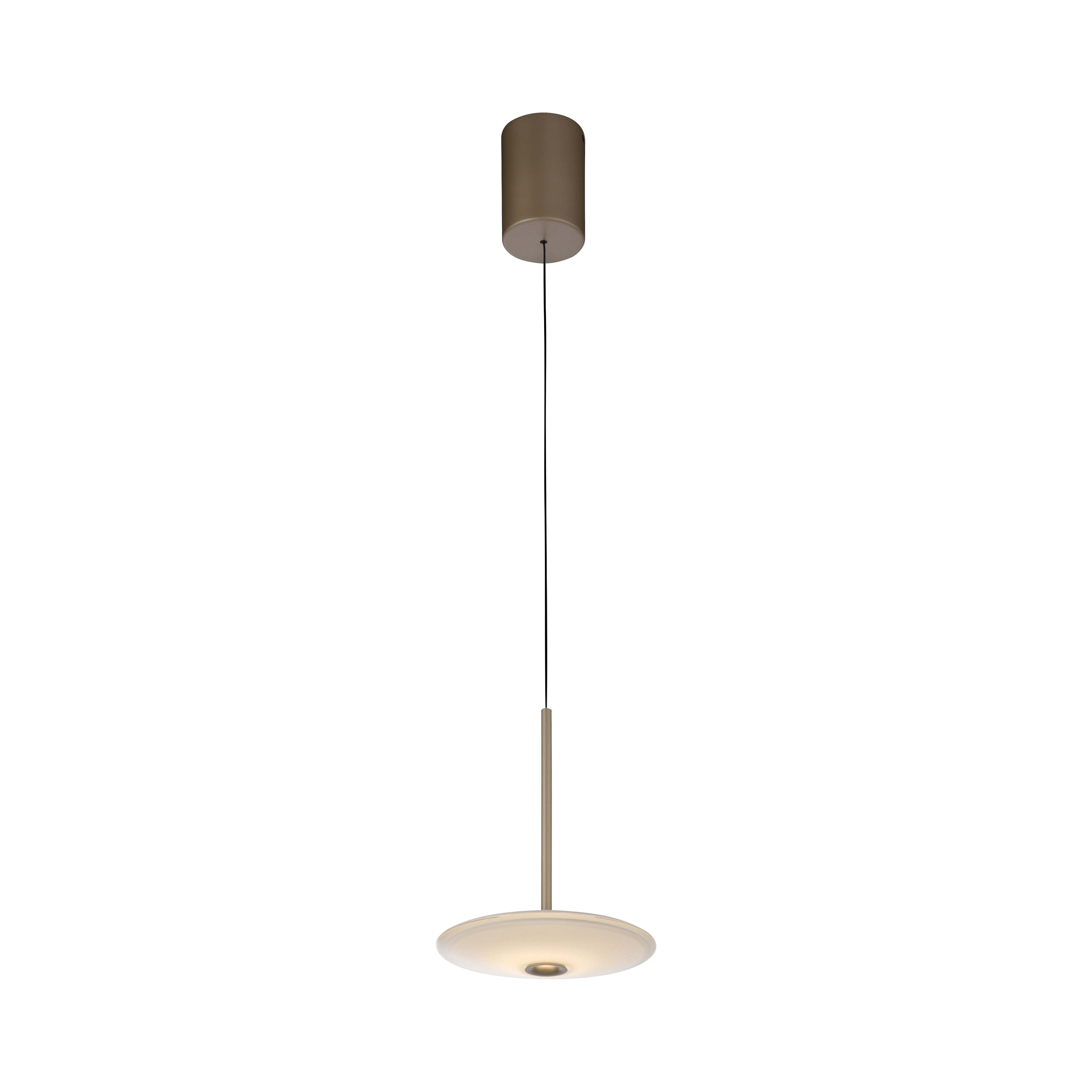 Paul Neuhaus LED-Pendelleuchte ELIPSA in Farbe Bronce, hängelampe, pendellampe, beige, rundschirm, sichtbare kabel