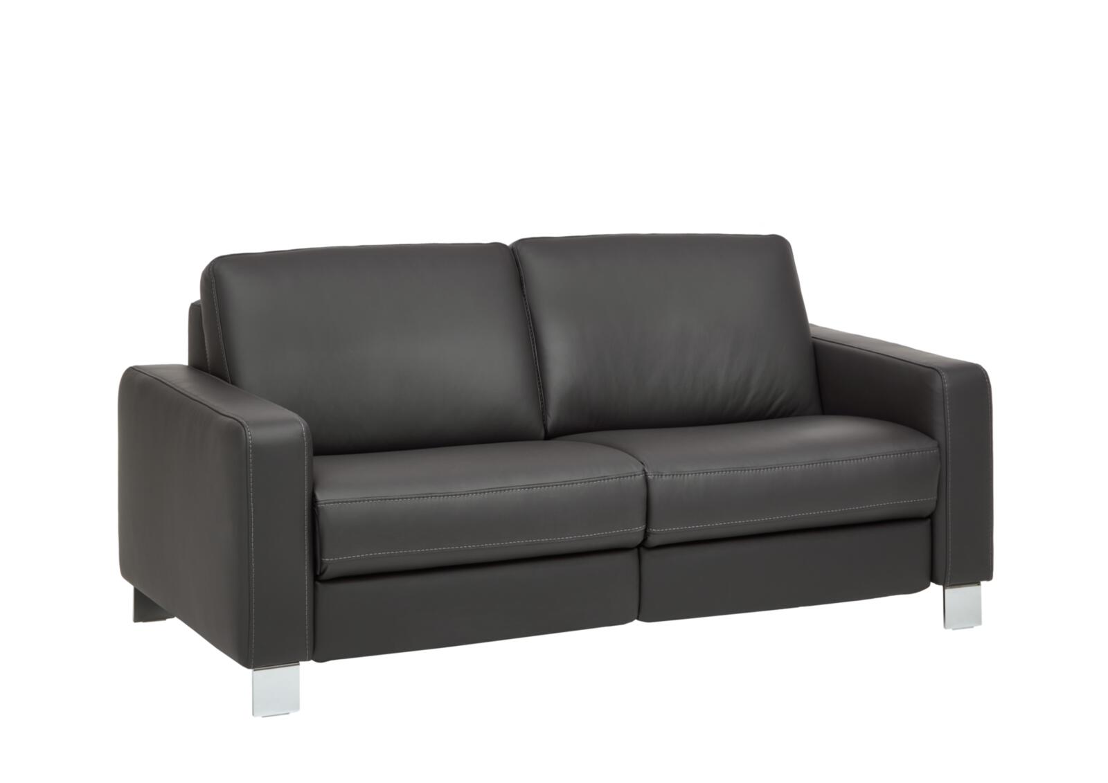 Hukla Sofa 2,5-sitzig VS-HU1064 Breite ca. 188cm in Leder Torro anthrazit, Couch, Mobiliar, Kissen, Dekoration für Zuhause