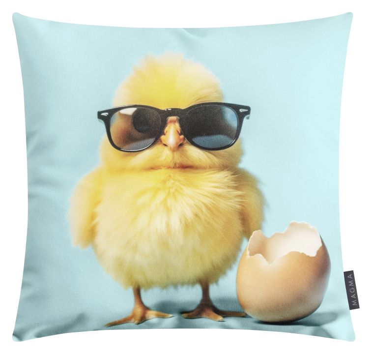 Magma Heimtex Kissen EASTER PARTY ca. 45x45cm in Farbe Tweety, Sonnenbrille, Kissen, Dekoration für Zuhause, Hühnchen
