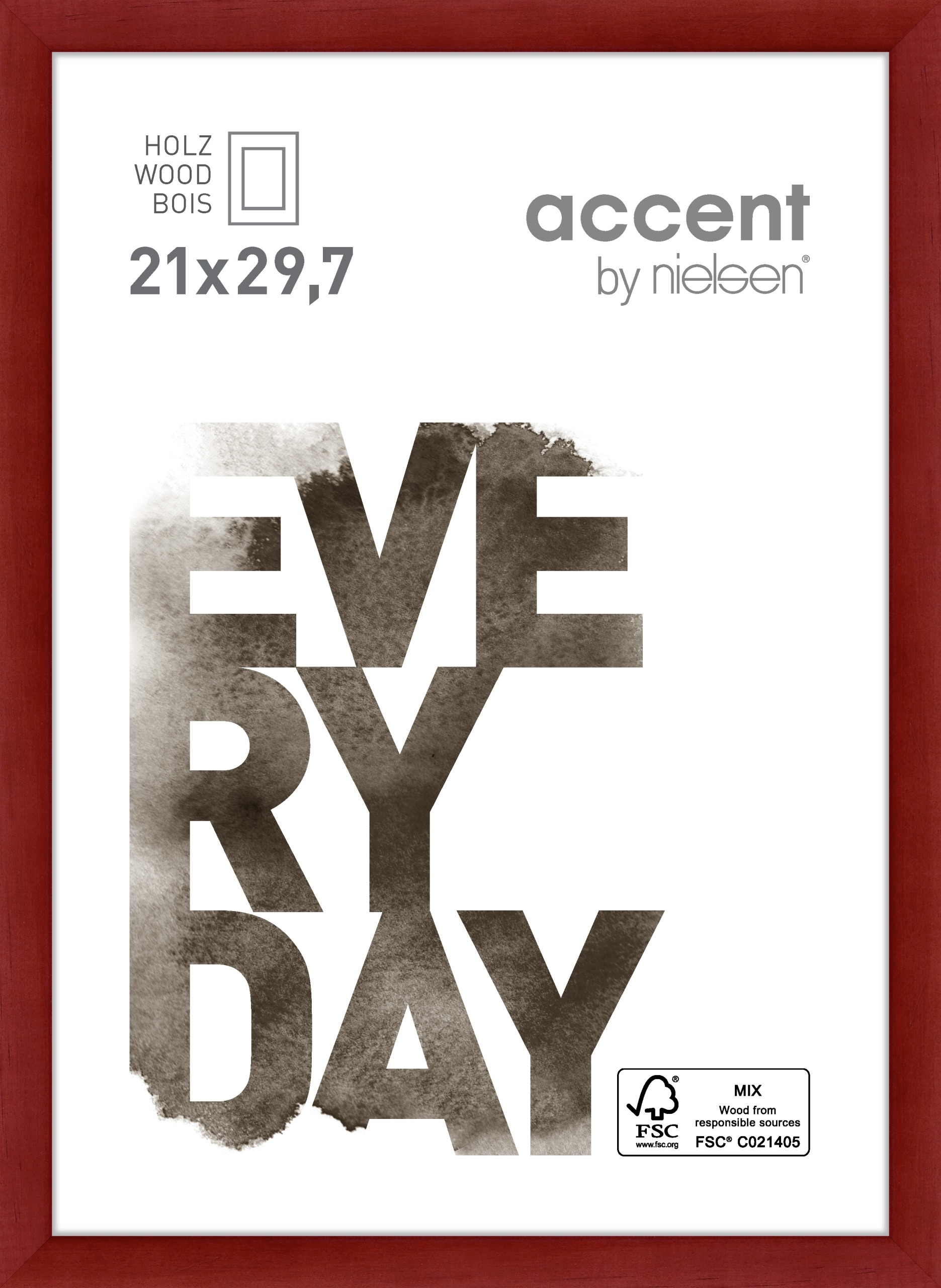Accent by Nielsen Holz Bilderrahmen Zoom ca. 21x29,7cm in Farbe Red