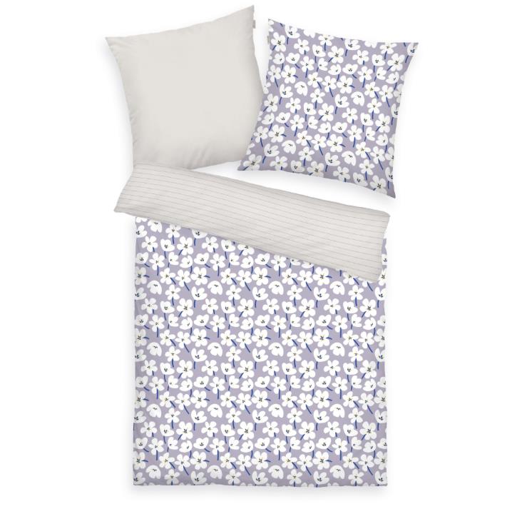 Renforce Bettwäsche Floral MIG in ca.80x80/155x220cm, Kissen, Dekoration für Zuhause, Mobiliar, Bett