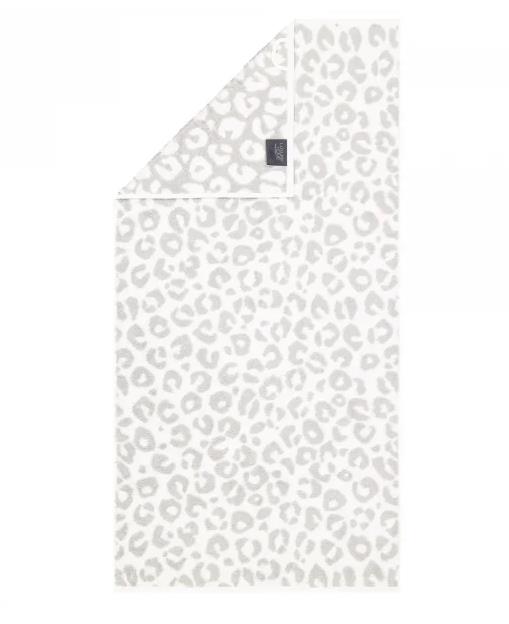Duschtuch 80x150cm in Fb. 76 platin, Leopardendruck, Handtuch, Grau, Gemustert, Weich