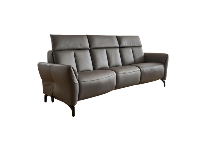 Polsteria Rundsofa LOLA in Leder Punch elephant