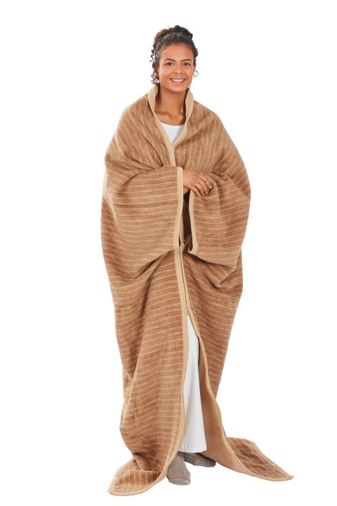 Ibena Jacquard-Wohnmantel FANO 150x200cm in Farbe braun/camel