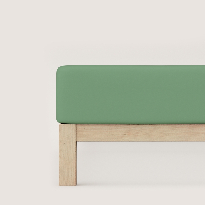 Schlafgut Pure Spannbettlaken ca. 180x200-200x220cm in Farbe Green Mid