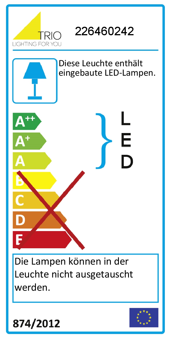 Trio LED-Wandleuchte THAMES II 2-flammig in Farbe anthrazit