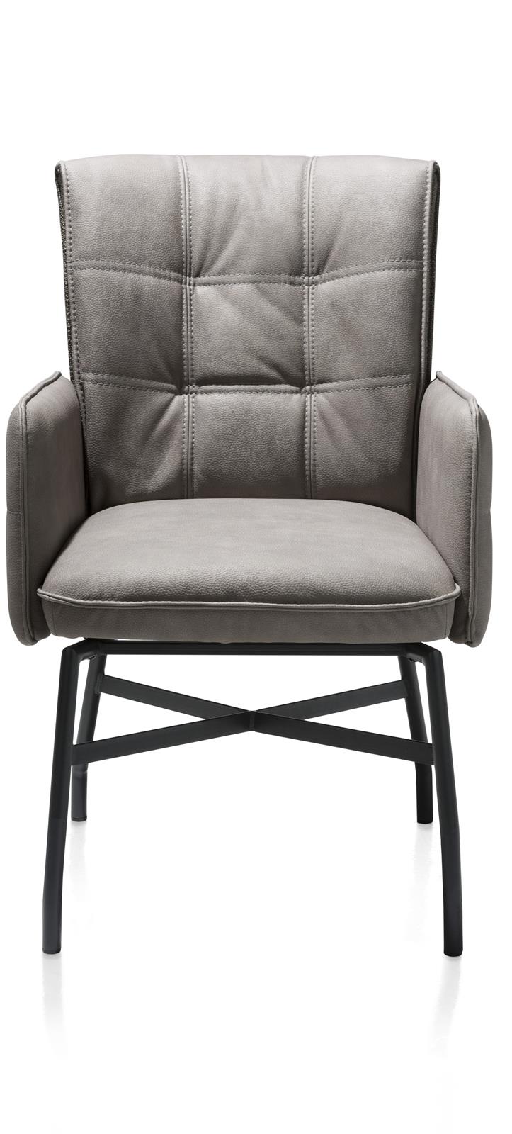 Henders & Hazel Armlehnstuhl EDEN ca. B57 H91 T69 cm in Leder/Stoffkombi Taurus grau