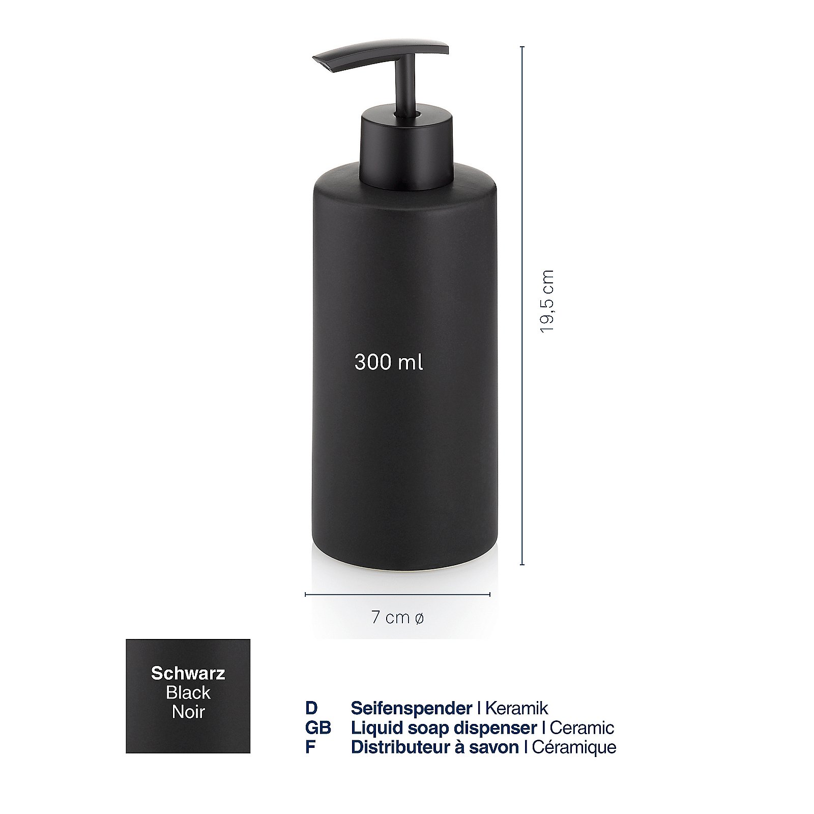 Kela Seifenspender Matsi schwarz MATSI in schwarz, Flasche