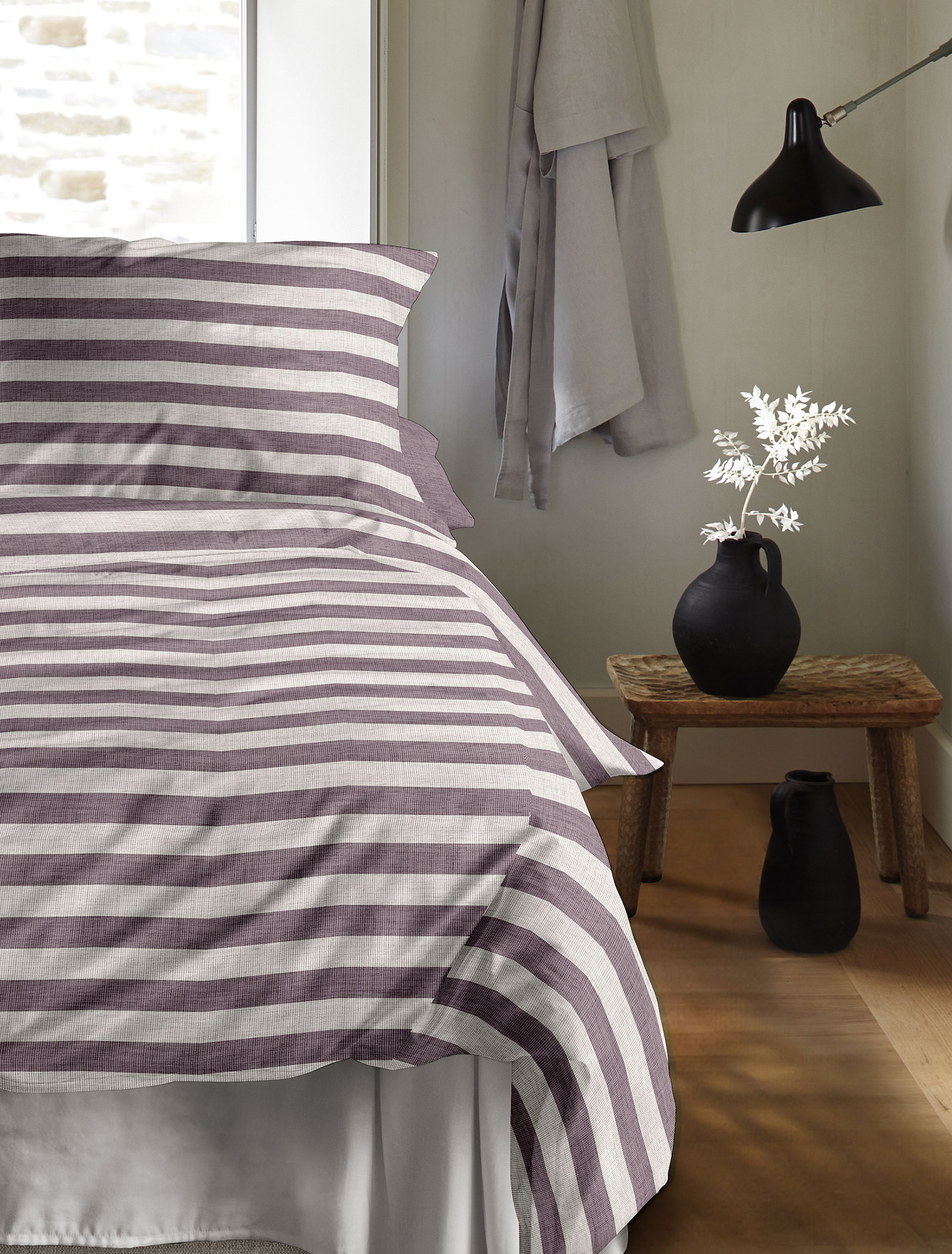 irisette Mako-Satin Bettwäsche WAVE-HK ca. 135x200cm in Farbe mauve, Moebel, Bett, Pflanze, Bettlaken