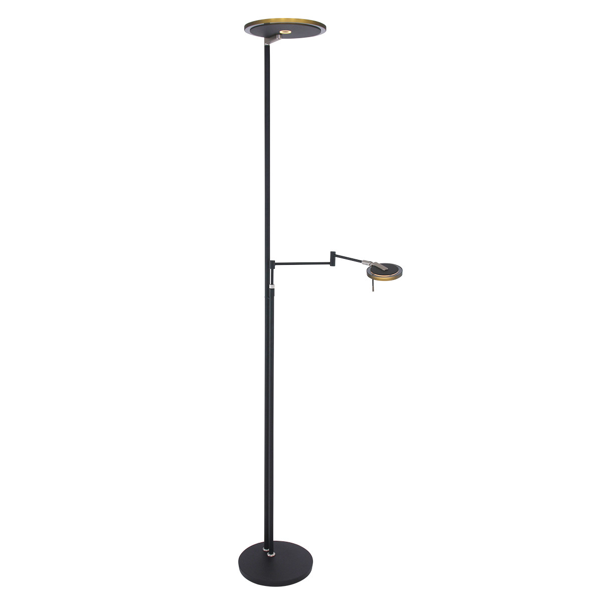 Steinhauer LED-Stehleuchte TUROUND 2-flammig in Farbe Schwarz/Rauchglas