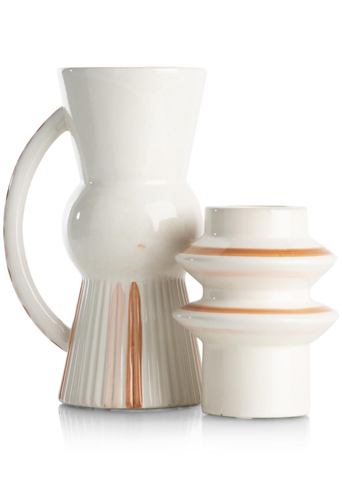 Coco Maison Vase NORA ca. B12 H26 T16 cm in Keramik orange, braun mehrfbg.