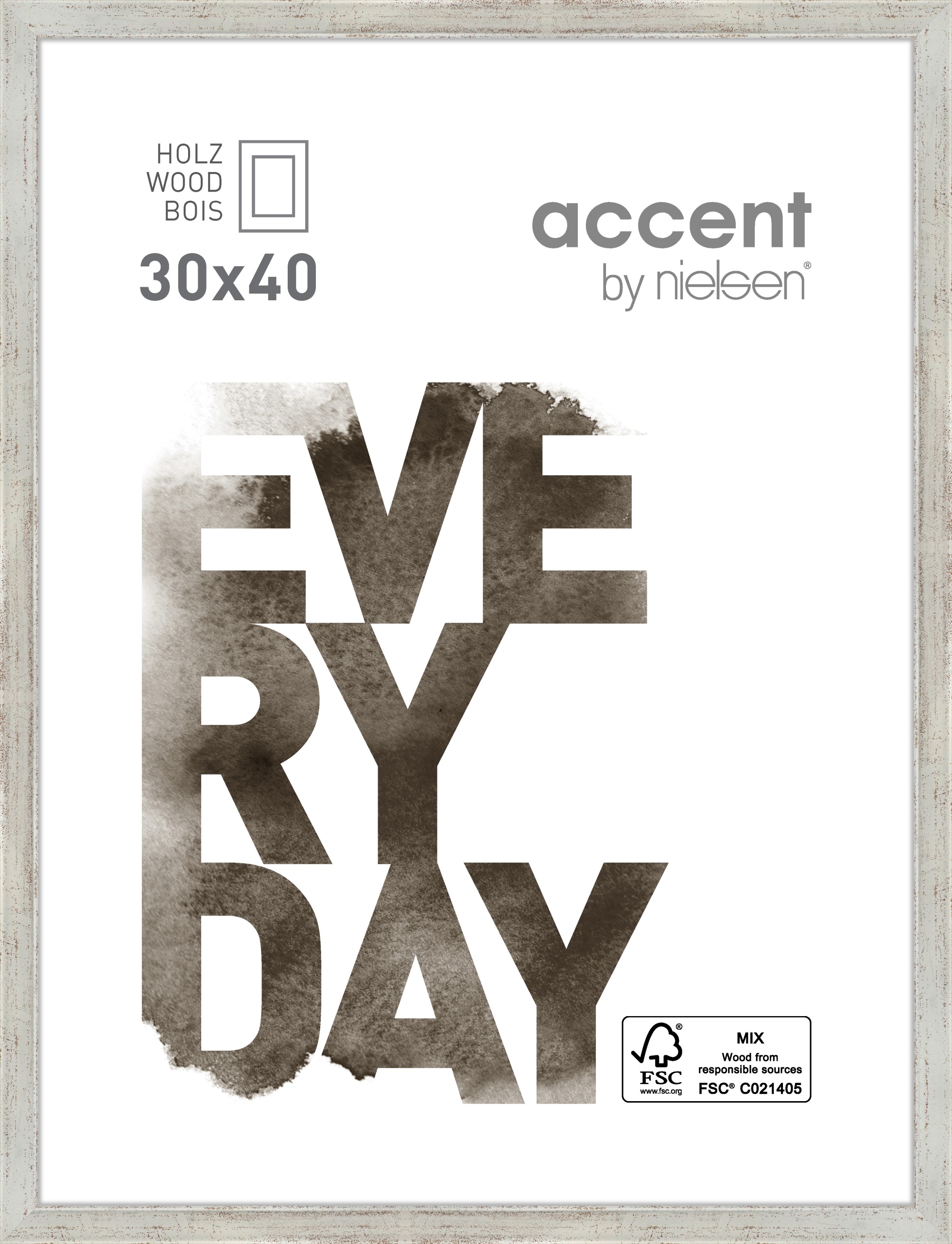 Accent by Nielsen Holz Bilderrahmen Zoom ca. 30x40cm in Farbe Silver
