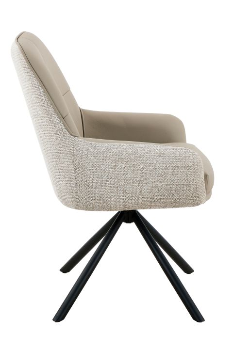 Hela Armlehnstuhl FARO S ca. B61,5 H89,5 T67 cm in Stoff Noelle beige 31 aussen, Sessel, Bürostuhl, Beige, Stoff, Drehfuß