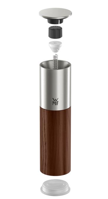 Gewürzmühle Sign. Nature brown in , manuell betrieben, Pfeffermühle, Mahlwerk, Holzgriff, Edelstahl, einstellbar, Küchenzubehör, Mahlgrad-Verstellung, Flaschenform, Mechanismus