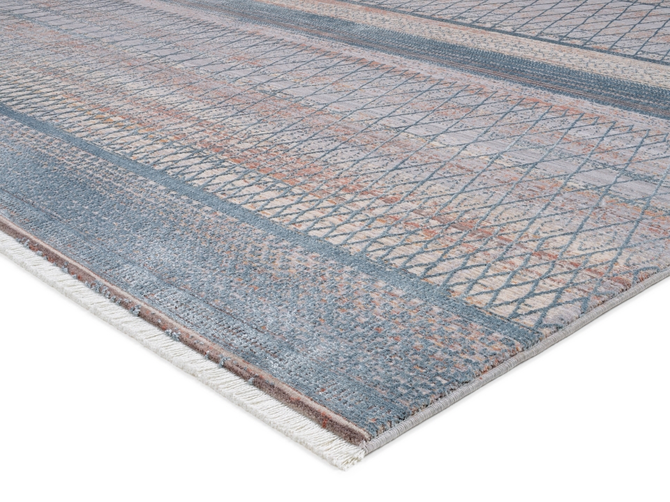 OCI Webteppich ca. 160x230cm in Farbe blau-creme