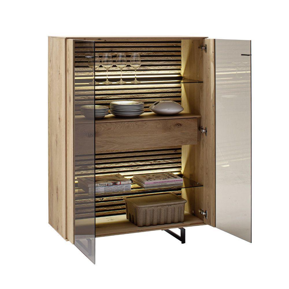 SCHÖNER WOHNEN-Kollektion Highboard YONNA ca. 106x138x44cm in Kerneiche natur gebürstet