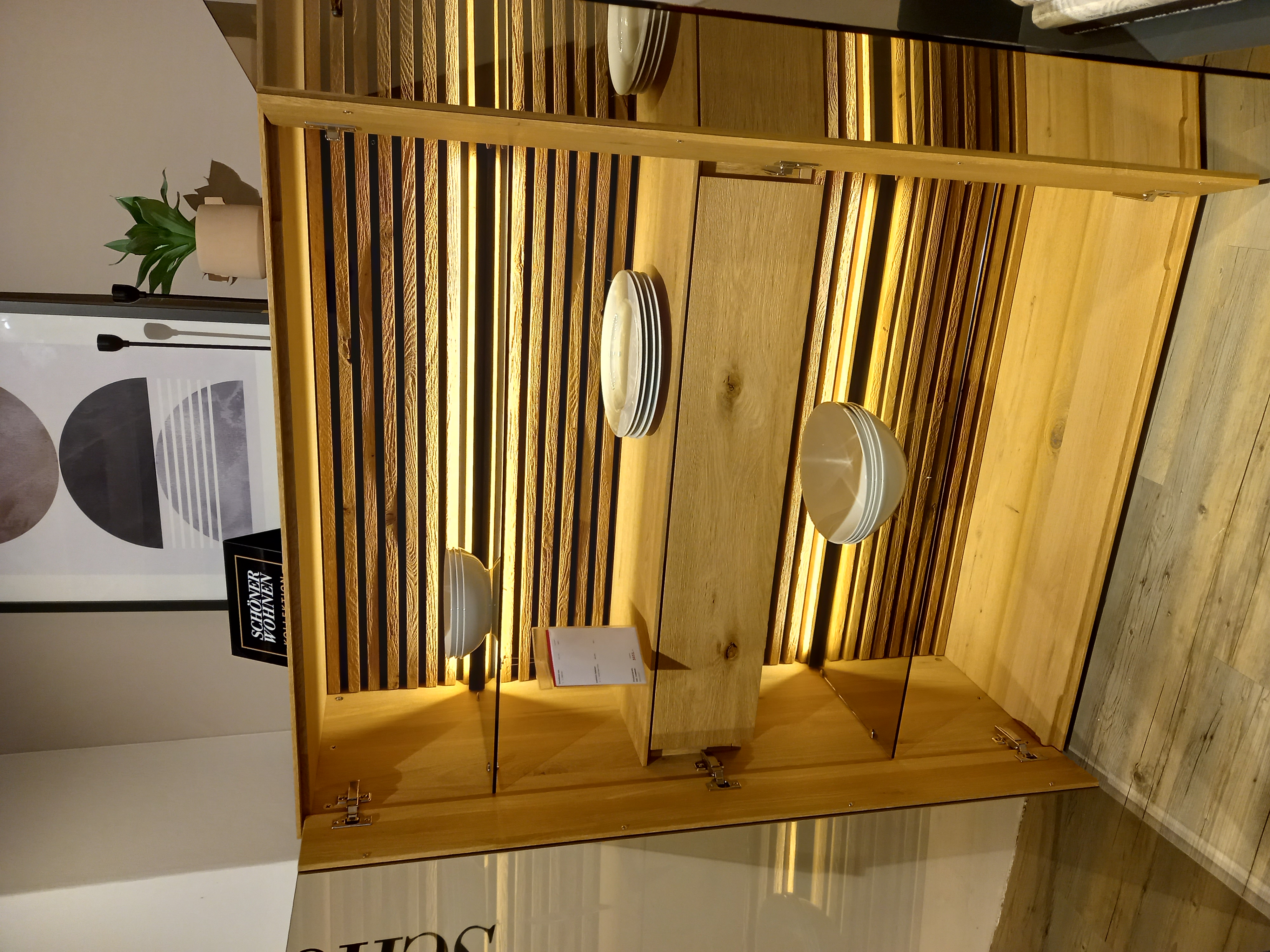 SCHÖNER WOHNEN-Kollektion Highboard YONNA ca. 106x138x44cm in Kerneiche natur gebürstet SCHÖNER WOHNEN-Kollektion Highboard YONNA ca. 106x138x44cm in Kerneiche natur gebürstet, Sauna, Holz, Holzlamellen, Bänke, Badmöbel