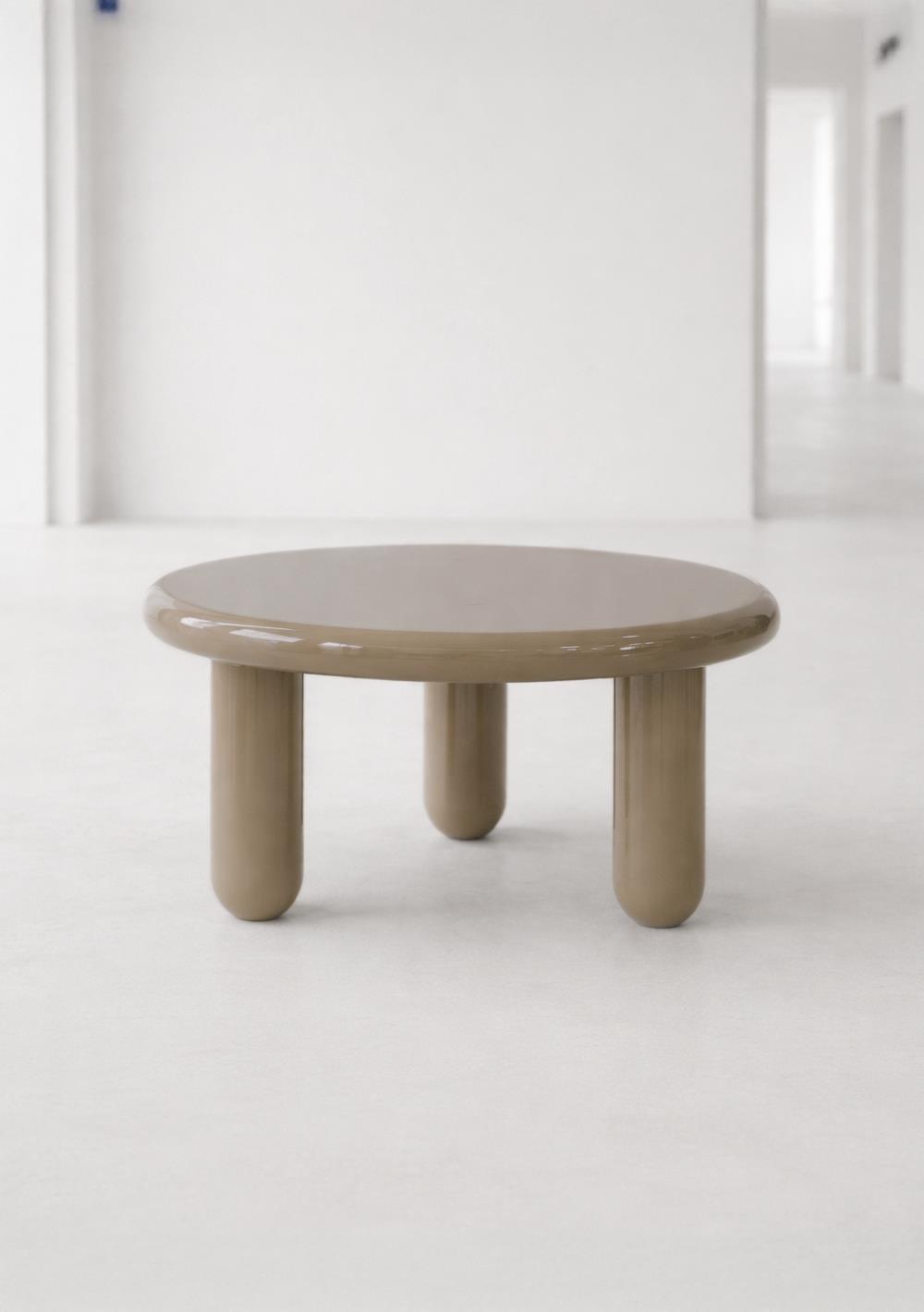 COCO MAISON Mauro couchtisch h38cm , beistelltisch, rund, holz, beige, low-profile