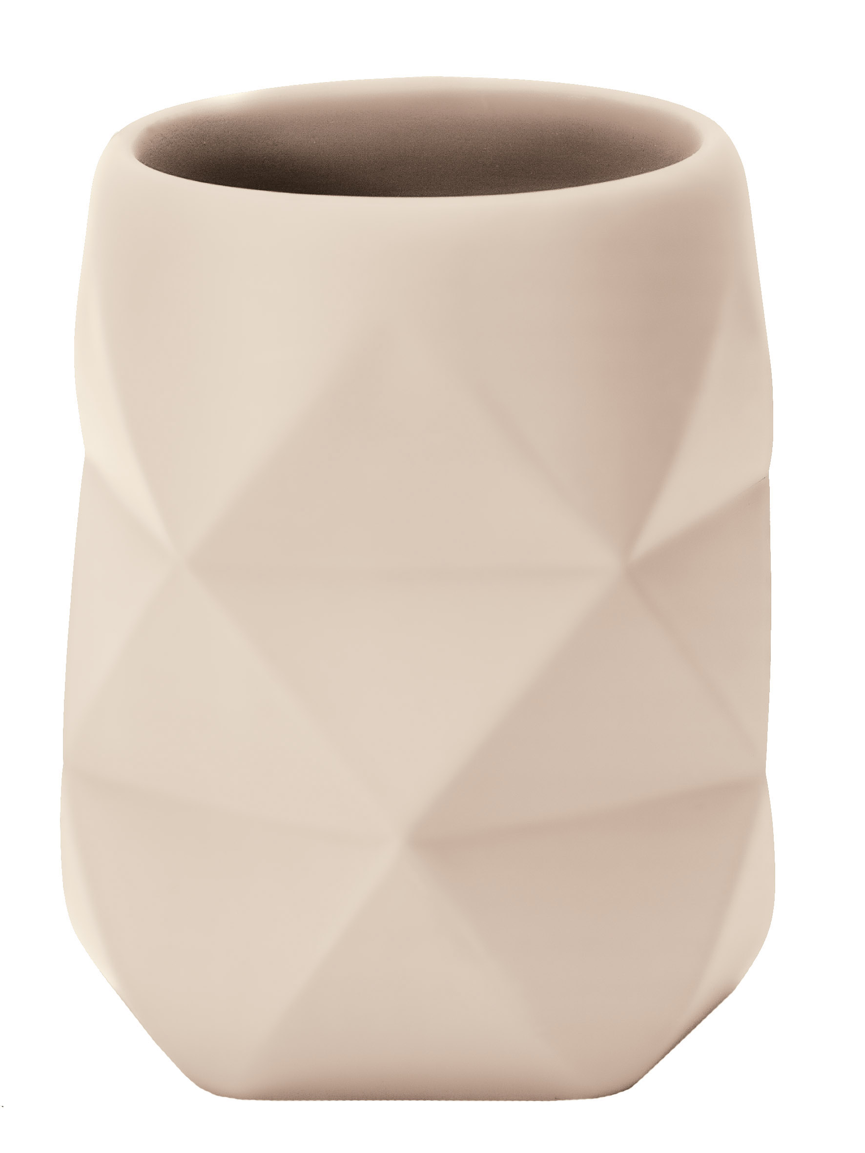 Kleine Wolke Zahnputzbecher CRACKLE ca. 8x8cm in Farbe Sandbeige, Vase, Porzellanvasen, Geometrisch, Rauen Muster, Beige