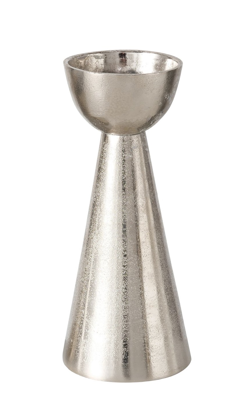 Boltze Kerzenleuchter Valosi ca. 24cm in Farbe Aluminium vernickelt silber