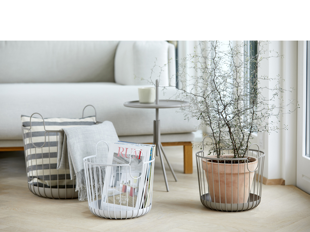 Zone Denmark Korb 30 cm in Farbe soft grey