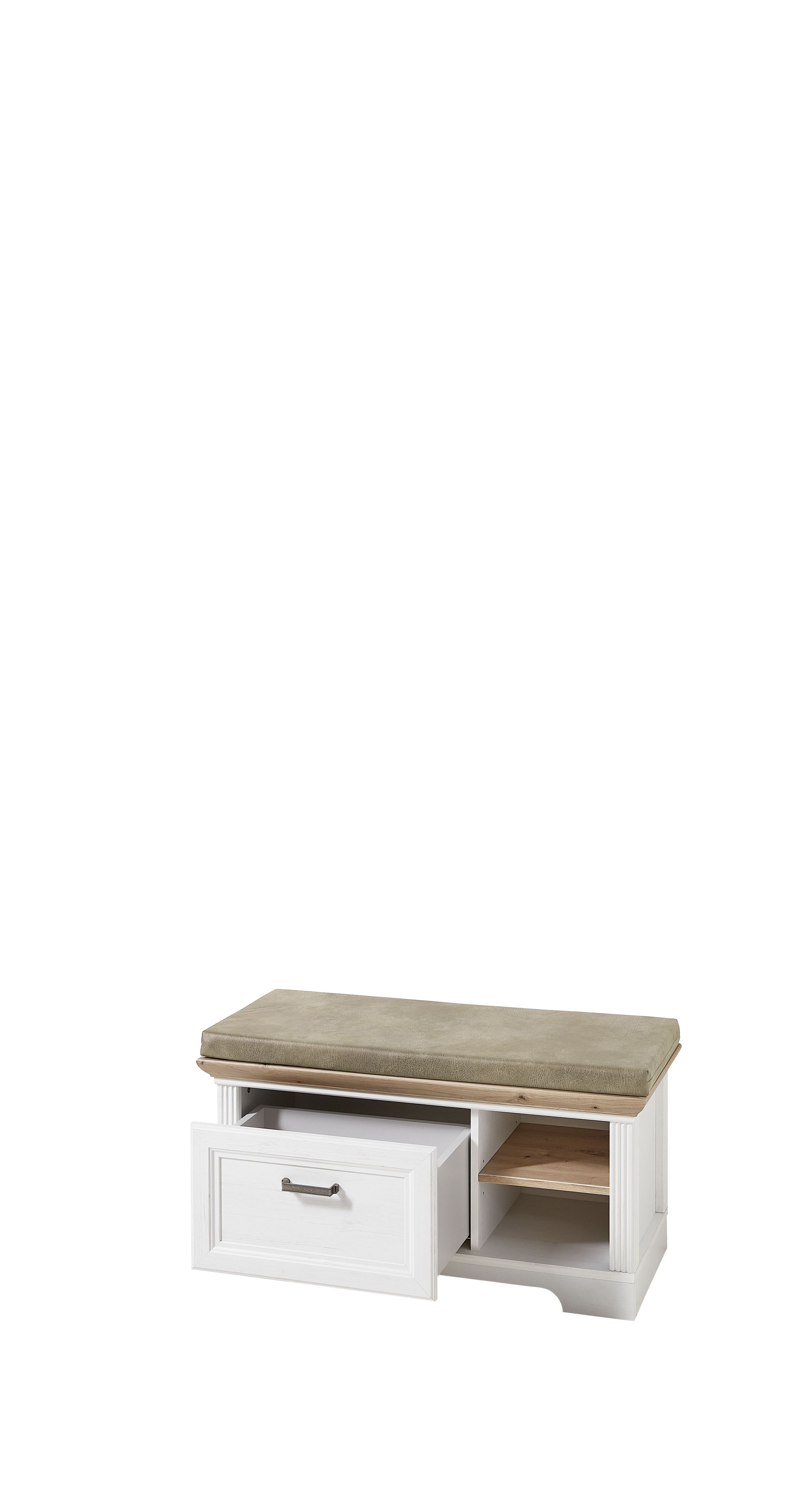 Garderobenbank B/H/T ca. 93/49/41 cm in Mehrfarbig Innostyle Bank Jasmin in Pinie hell / Artisan Eiche, 93 x 49 cm
