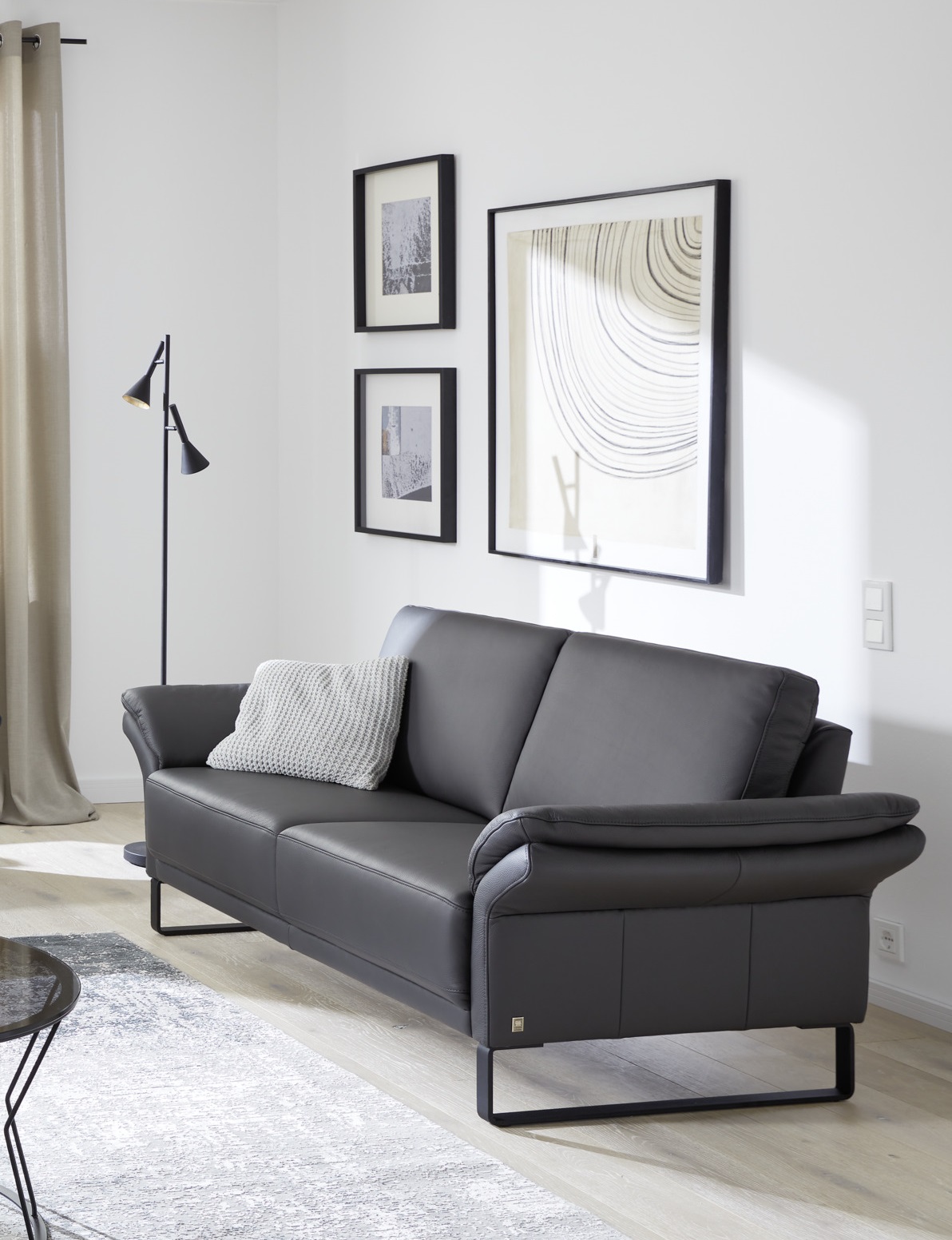 Musterring Sofa 3-sitzig MR 385 in Dickleder Fango