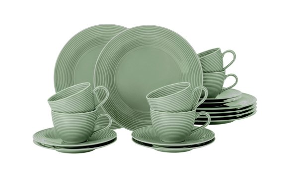 Seltmann Weiden Kaffeeservice 18-teilig BTR Beat 3 Salbeigrün 