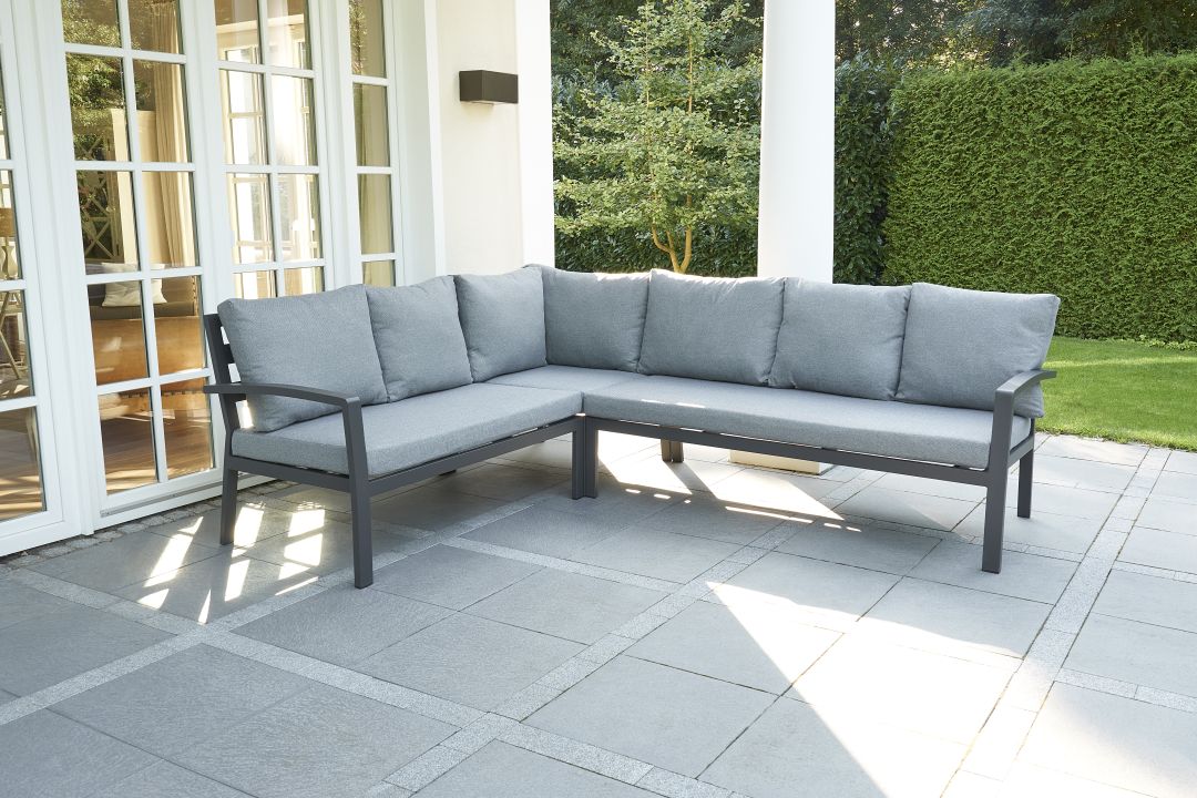 L.C. Wholesaler Lounge-Set 4-teilig BONDINO in Farbe Anthrazit / Hellgrau L.C. Wholesaler Lounge-Set 4-teilig BONDINO in Farbe Anthrazit / Hellgrau, Couch, Mobiliar, Fußboden, Tabelle