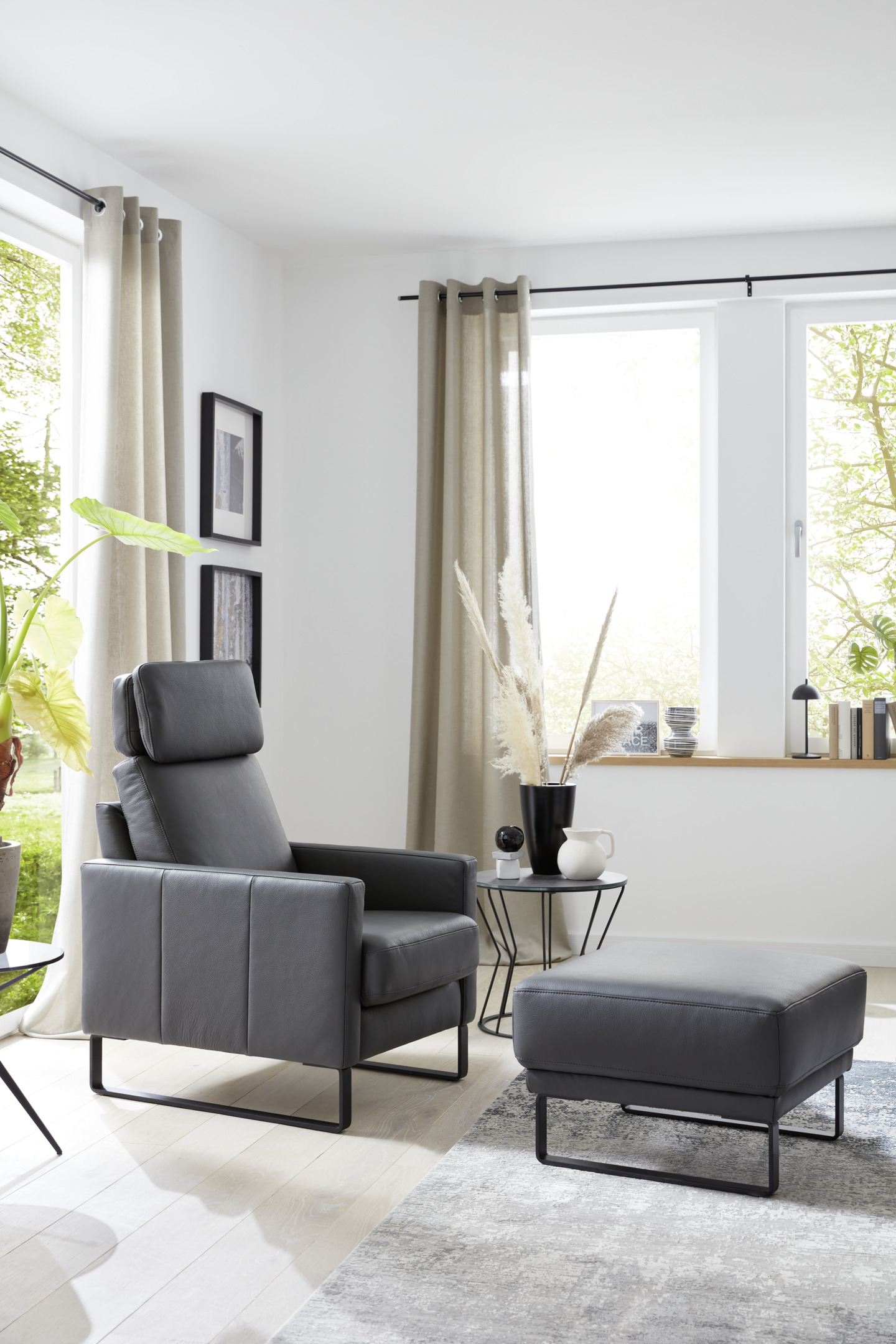 Musterring Sessel MR 385 in Dickleder Fango