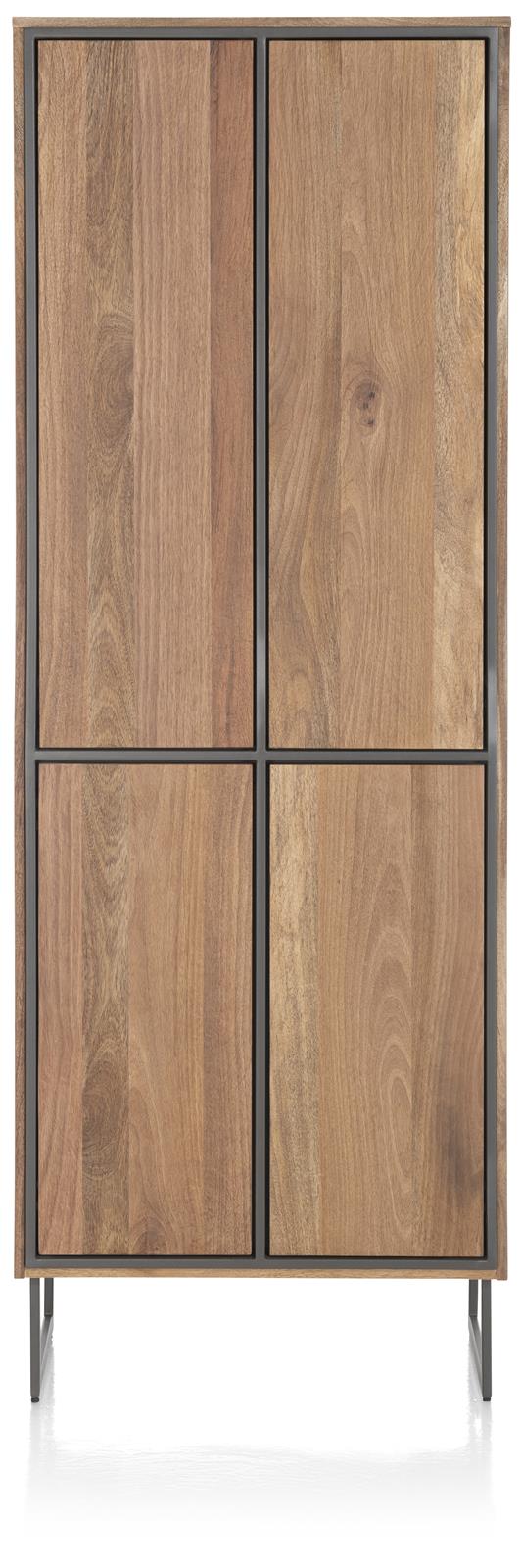Henders & Hazel Schrank TRAPANI ca. B75 H210 T42 cm in Mango furniert smoked lack. Henders & Hazel Schrank TRAPANI ca. B75 H210 T42 cm in Mango furniert smoked lack., Küchenschrank, Schrank, Holzoptik, Metallgestell, Schranktür