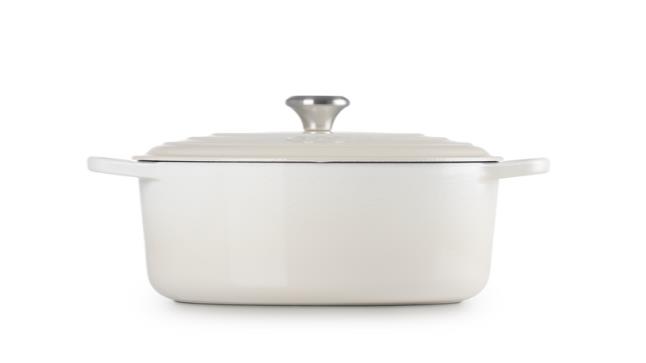 Le Creuset Bräter Sig 31cm in Farbe Meringue, Kochtopf, Schmortopf, Emailliert, Weiß, 2-3 L