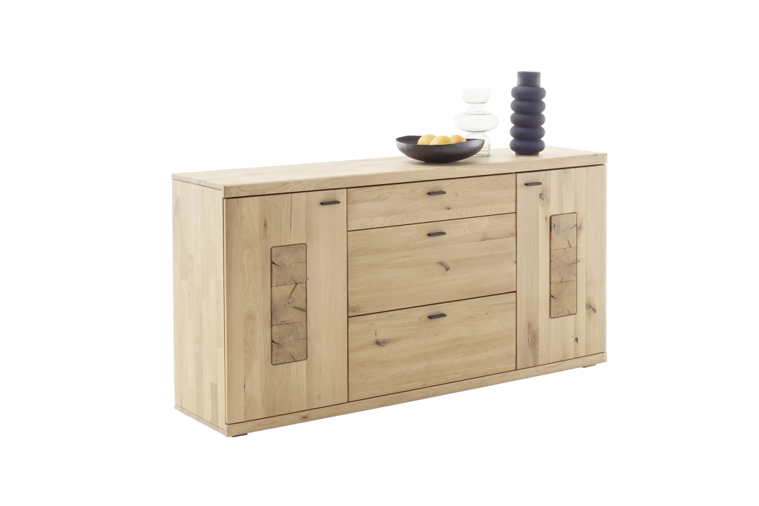 MCA Furniture Sideboard PALMA in Ast/Balkeneiche massiv