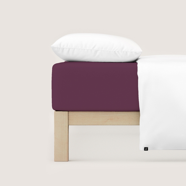 Schlafgut Casual Spannbettlaken ca. 180x200-200x200cm in Farbe Purple Deep