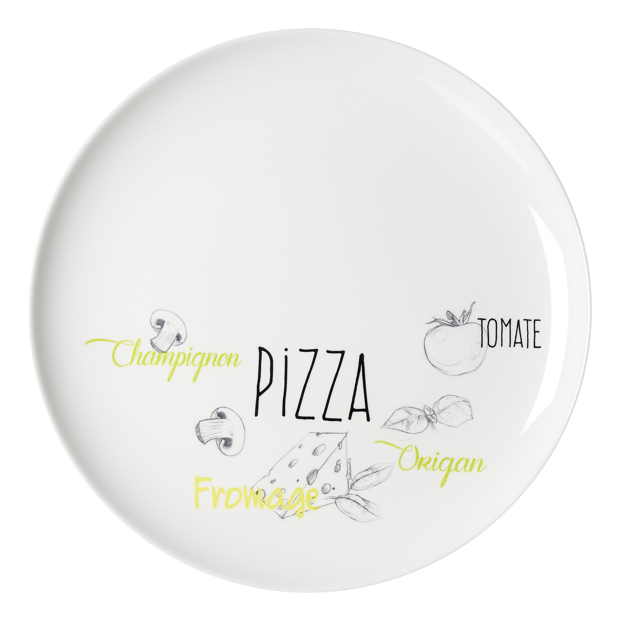 Ritzenhoff & Breker Pizzateller ALBERTO 32cm aus Opalglas weiß/schwarz/grün