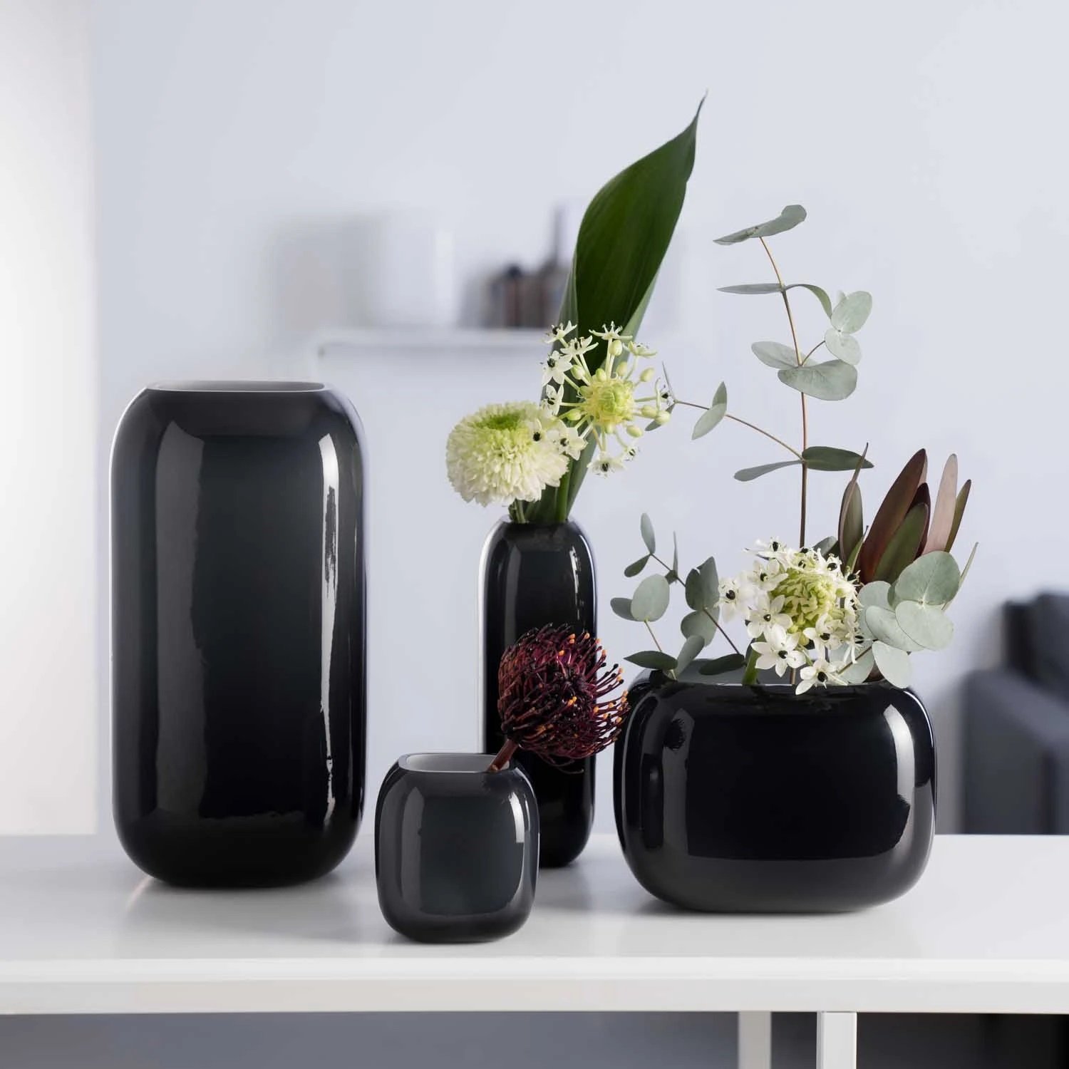 Leonardo Vase Milano 9,3cm in Farbe grau