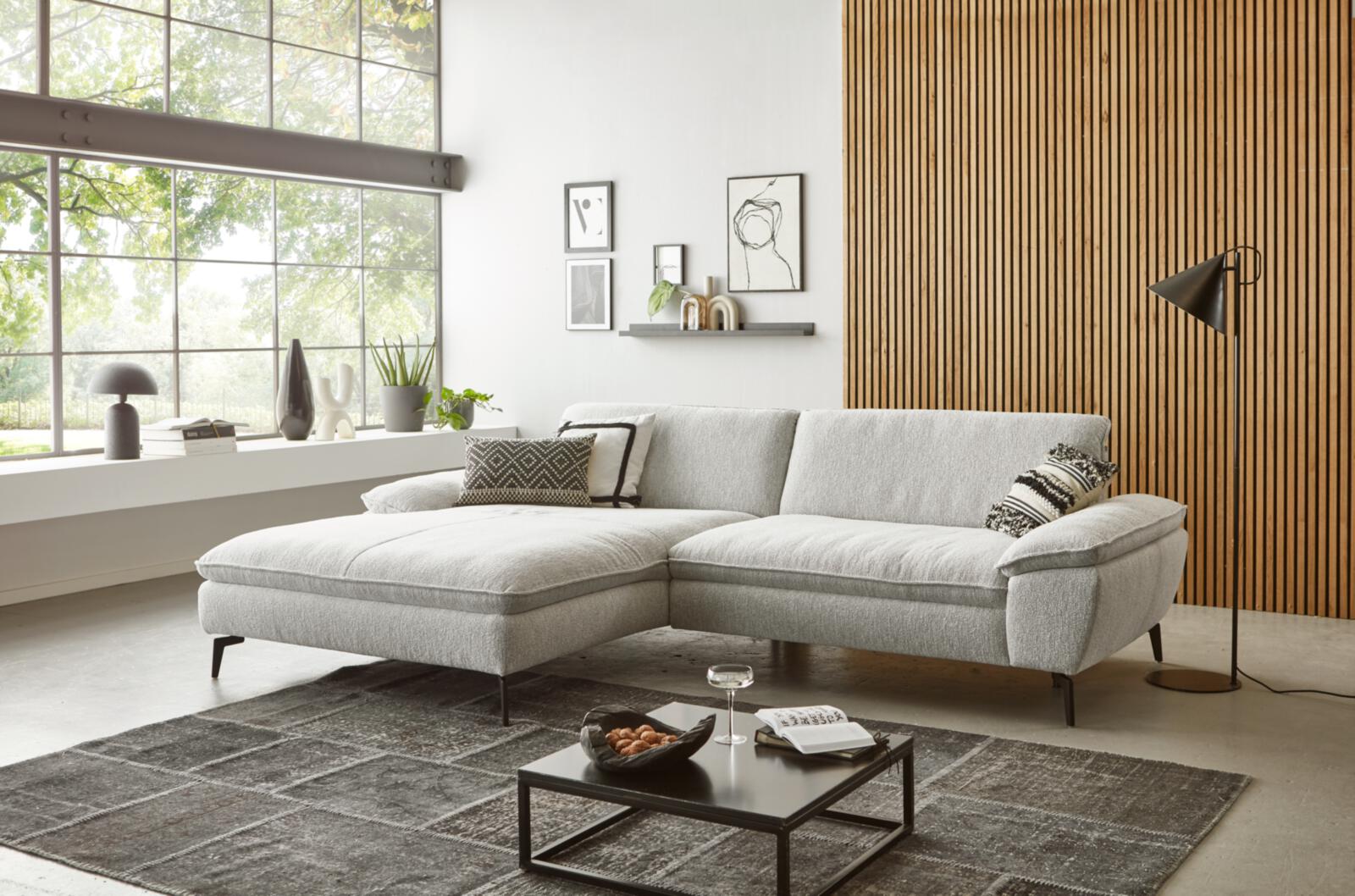 Hukla Polsterecke VS-HU1193 ca. 297x197cm in Stoff Loft ecru, Innenarchitektur, Mobiliar, Inneneinrichtung, Couch, Teppich