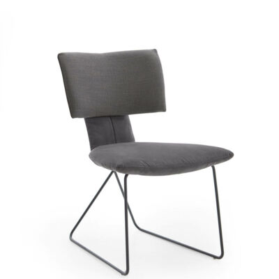 Hartmann Stuhl Ella 9610-1705 Stoff, stuhl, loungesessel, stoffkissen, metallbeine, grau