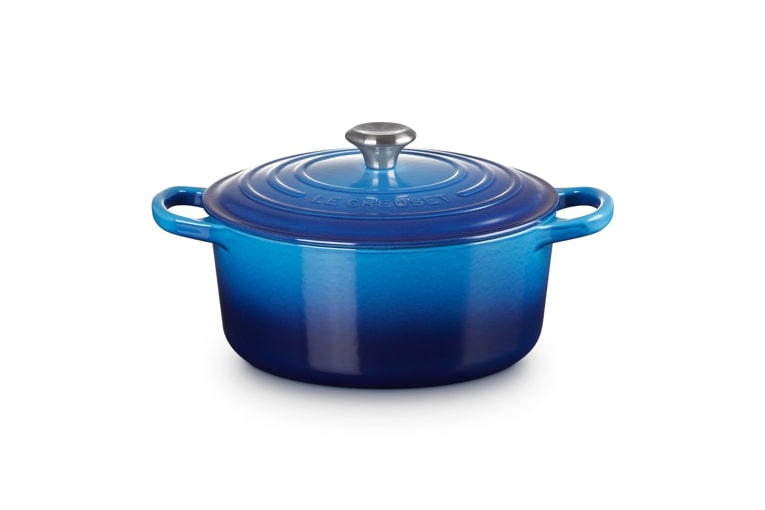 Le Creuset Bräter Sig 22cm in Farbe Azure Le Creuset Bräter Sig 22cm Azure Rund
