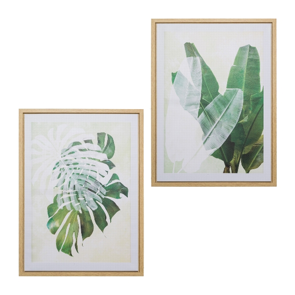 Dekobild Canvas 50x70cm JUNGLE in Beige Dekobild Canvas 50x70cm JUNGLE in Beige, Kunstdruck, Pflanzenmotiv, Monstera, Blätter, Bilderset